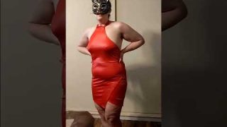Trying on red dress from Shein 6-17-23